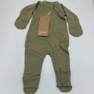 Goumi Kids Baby Footie Size Newborn Sleeper Zippy Jumpsuit Bamboo Artichoke NEW